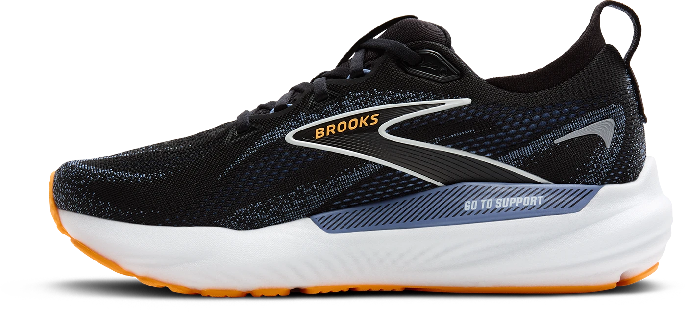 BROOKS Men's Glycerin GTS 22 WIDE (013 - Black/Country Blue/Orange Pop) 4 BROOKS Men's Glycerin GTS 22 WIDE (013 - Black/Country Blue/Orange Pop) - Image 2