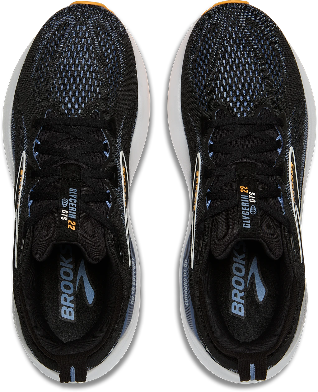 BROOKS Men's Glycerin GTS 22 WIDE (013 - Black/Country Blue/Orange Pop) 6 BROOKS Men's Glycerin GTS 22 WIDE (013 - Black/Country Blue/Orange Pop) - Image 4