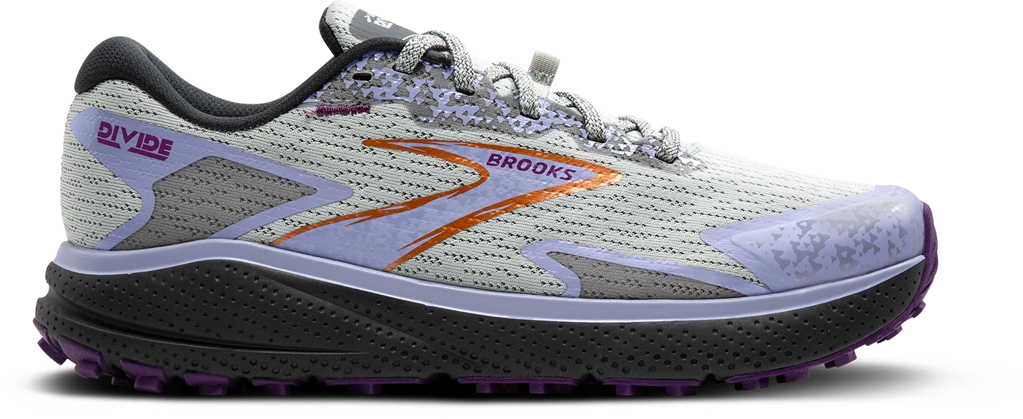 BROOKS Women's Divide 5 (080 - Mercury/Ebony/Sweet Lavender) 3 BROOKS Women's Divide 5 (080 - Mercury/Ebony/Sweet Lavender)