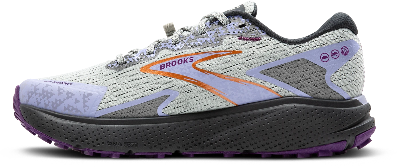 BROOKS Women's Divide 5 (080 - Mercury/Ebony/Sweet Lavender) 4 BROOKS Women's Divide 5 (080 - Mercury/Ebony/Sweet Lavender) - Image 2