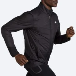 BROOKS Men's Shield Hybrid Jacket 2.0 (001 - Black) -FastStride Gear 211415 001 mv shield hybrid jacket mens running jacket