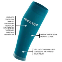 CEP Men's Ultralight Compression Calf Sleeves (Petrol/Light Grey) -FastStride Gear 35 540x cbe41666 83ef 488c a1f1 1ce84366f448
