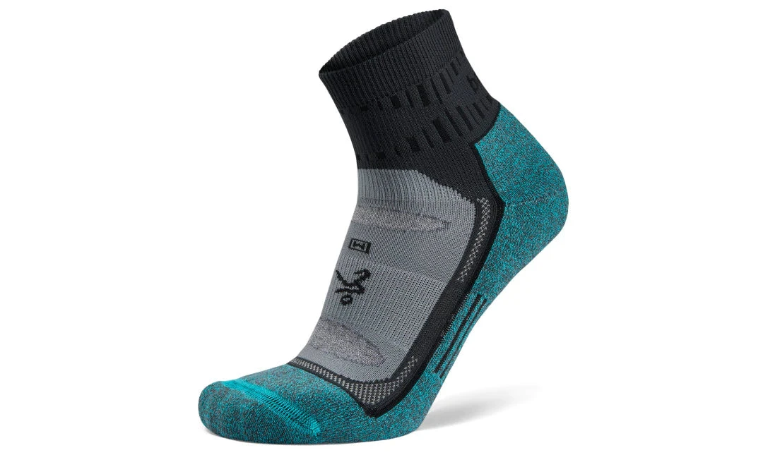 Balega Blister Resist Quarter Running Socks (Grey/Blue) 3 Balega Blister Resist Quarter Running Socks (Grey/Blue)