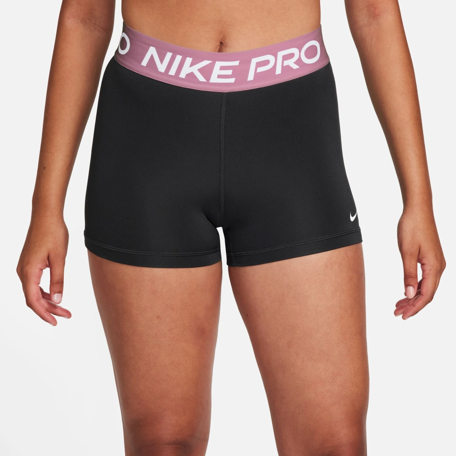 Nike Women's Pro 3" Shorts (027 - Black/Elemental Pink/White) 3 Nike Women's Pro 3" Shorts (027 - Black/Elemental Pink/White)