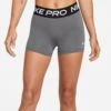 Nike Women's Pro 3" Shorts (068 - Iron Grey/Black/White) -FastStride Gear AURORA CZ9857 068 PHSBM001 2000