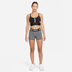 Nike Women's Pro 3" Shorts (068 - Iron Grey/Black/White) -FastStride Gear AURORA CZ9857 068 PHSYM003 2000