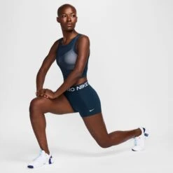 Nike Women's Pro 3" Shorts (478 - Armory Navy/White) 12 Nike Women's Pro 3" Shorts (478 - Armory Navy/White) -FastStride Gear AURORA CZ9857 478 PHSYM005 2000