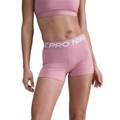 Nike Women's Pro 3" Shorts (699 - Elemental Pink/White)