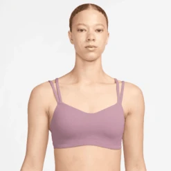 Nike Women's Zenvy Strappy Light-Support Padded Sports Bra (523 - Plum Dust/White)