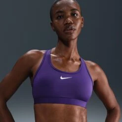 Nike Women’s Swoosh Medium Support Sports Bra (547 - Court Purple/White) -FastStride Gear AURORA DX6821 547 PHSYMG01 2000