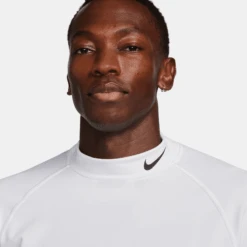 Nike Men's Dri-FIT Warm Long-Sleeve Fitness Mock (100 - White/Black) -FastStride Gear AURORA FB8515 100 PHSYM001 2000