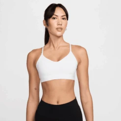 Nike Women's Indy Light Support Padded Adjustable Sports Bra (100 - White/Stone Mauve)
