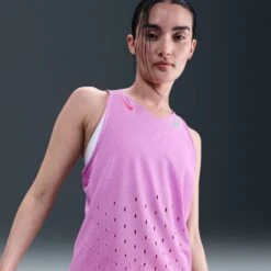 Nike Women's AeroSwift DRI-FIT ADV Running Singlet (532 - Rush Fuchsia/Aster Pink/Green Shock) -FastStride Gear AURORA FN2504 532 PHSYMG01 2000