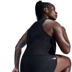 Nike Women's AeroSwift Women's Dri-FIT ADV Cropped Running Tank Top (010 - Black/White) -FastStride Gear AURORA FN2713 010 PHSYM003 2000