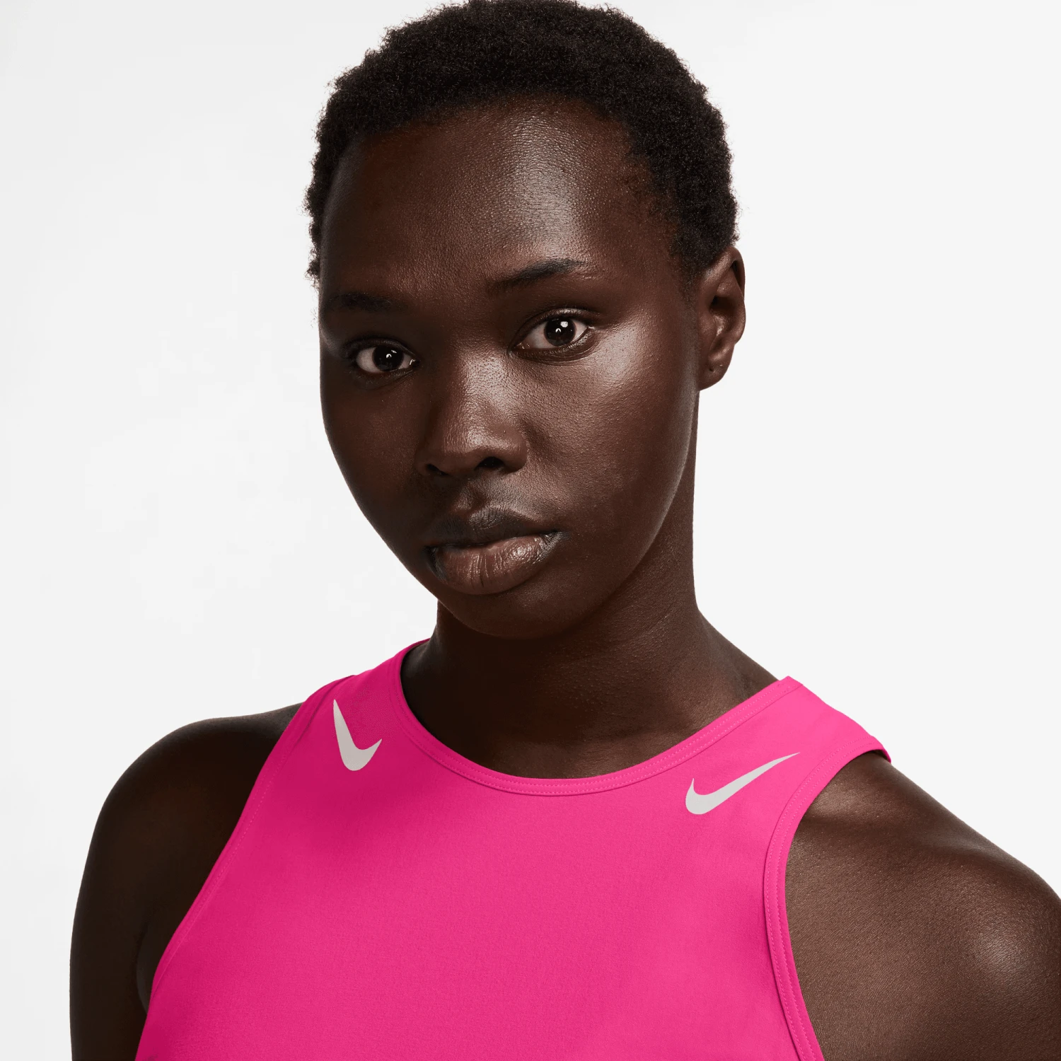 Nike Women's AeroSwift Women's Dri-FIT ADV Cropped Running Tank Top (645 - Hyper Pink/Black) 4 Nike Women's AeroSwift Women's Dri-FIT ADV Cropped Running Tank Top (645 - Hyper Pink/Black) - Image 2