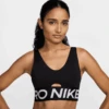 Nike Women's Pro Indy Plunge Women's Medium-Support Padded Sports Bra (010 - Black/White/White) 1 Nike Women's Pro Indy Plunge Women's Medium-Support Padded Sports Bra (010 - Black/White/White) -FastStride Gear AURORA HF7324 010 PHSYM001 2000