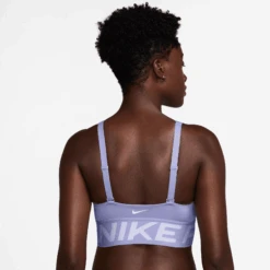 Nike Women's Pro Indy Plunge Women's Medium-Support Padded Sports Bra (533 - Lilac Ice/Amethyst Tint/White) -FastStride Gear AURORA HF7324 533 PHSBM001 2000