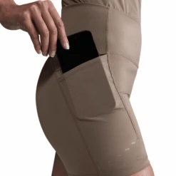 Nike Women's Swift Women's High-Waisted 4" Tight Running Shorts With Pockets (233 - Mink Brown) -FastStride Gear AURORA HJ2258 233 PHSYM004 2000