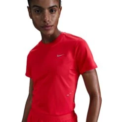 Nike Women's Swift Dri-FIT Short-Sleeve Running Top (696 - LT Crimson/Reflective Silver) -FastStride Gear AURORA HM9698 696 PHSYM001 2000