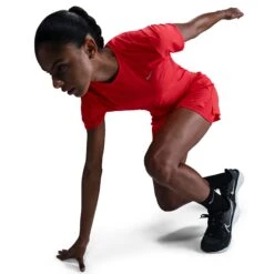 Nike Women's Swift Dri-FIT Short-Sleeve Running Top (696 - LT Crimson/Reflective Silver) -FastStride Gear AURORA HM9698 696 PHSYM003 2000