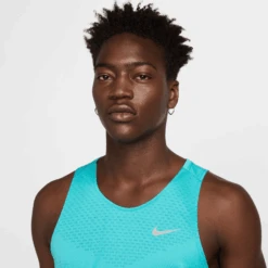 Nike Men's Stride Dri-FIT ADV Running Tank Top (345 - Dusty Cactus/Reflective Silver) -FastStride Gear AURORA HV5210 345 PHSYM001 2000