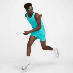 Nike Men's Stride Dri-FIT ADV Running Tank Top (345 - Dusty Cactus/Reflective Silver) -FastStride Gear AURORA HV5210 345 PHSYM004 2000