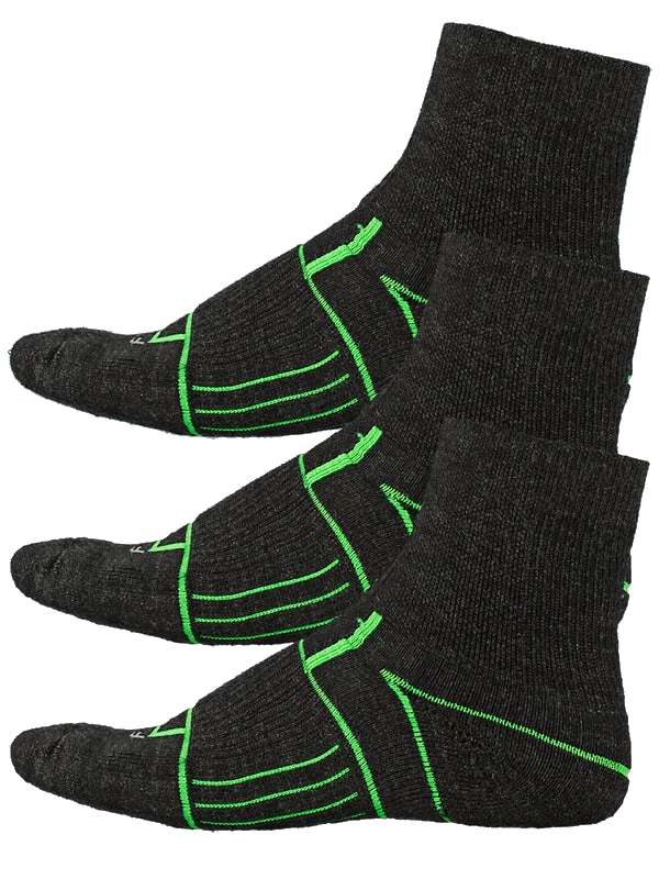 Unisex ISW Isolwool Trail Cuff 3-pair Pack (Charcoal) 3 Unisex ISW Isolwool Trail Cuff 3-pair Pack (Charcoal)