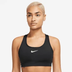 Nike Women’s Swoosh Medium Support Sports Bra (010 - Black/White)