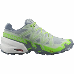 Front Page 20 Salomon Womenâs Speedcross 6 (Quarry/Green Gecko/Flint Stone)
