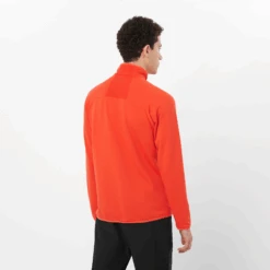 Salomon Men's Essential Lightwarm Full-Zip (Cherry Tomato) -FastStride Gear LC2352700 1 MOD essentialltwarmfz cherrytomato outdoor m