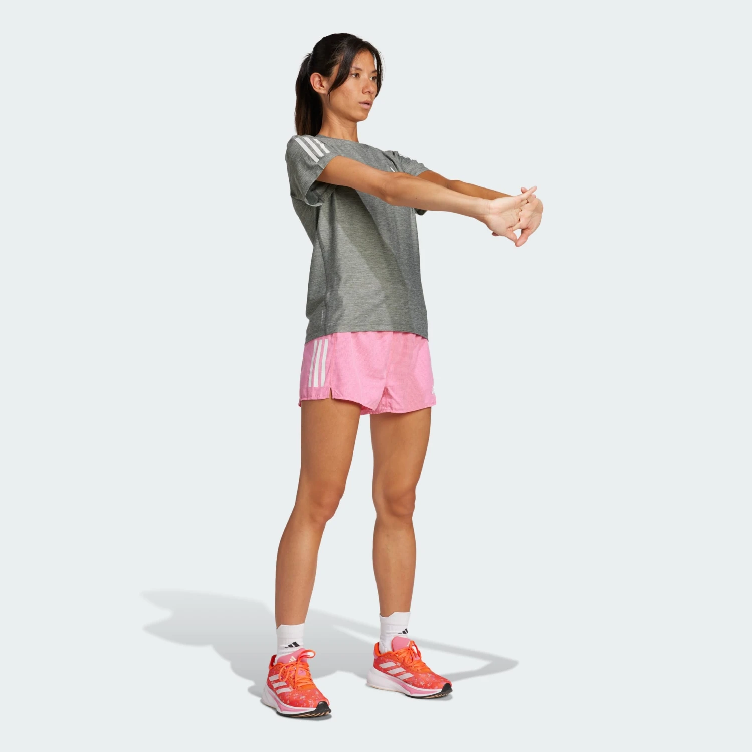 ADIDAS Women's OTR Base Shorts (Pink Fusion/White Melange) 5 ADIDAS Women's OTR Base Shorts (Pink Fusion/White Melange) - Image 3