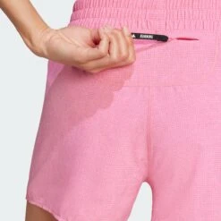 ADIDAS Women's OTR Base Shorts (Pink Fusion/White Melange) 11 ADIDAS Women's OTR Base Shorts (Pink Fusion/White Melange) -FastStride Gear Own the Run Shorts Pink JM8224 42 detail