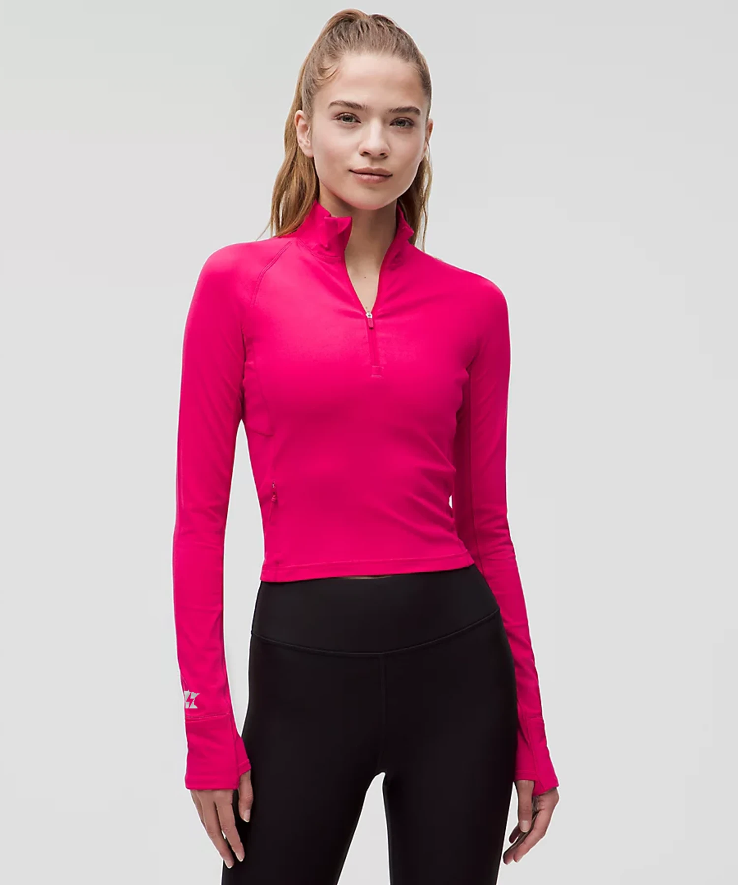 Lululemon Women's It's Rulu Run Cropped Half Zip (Passionate) 3 Lululemon Women's It's Rulu Run Cropped Half Zip (Passionate)