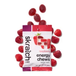 Skratch Labs Sport Energy Chews -FastStride Gear RaspberryEnergyChewSportFuelSingleFront