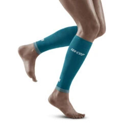 CEP Women's Ultralight Compression Calf Sleeves (Petrol/Light Grey)