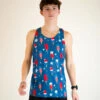 Men's USA Popsicles Performance Singlet -FastStride Gear chicknlegs mens performance singlet USA popsicles front view