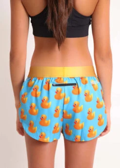 Women's Rubber Ducky 1.5" Split Shorts -FastStride Gear chicknlegs womens rubber ducky 1.5 inch split running shorts back view 1024x1024 2x f37c5206 23ed 4af9 885c f20ca7e56408