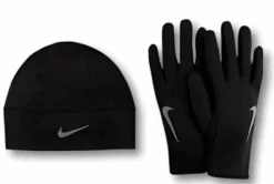 Nike Men's Run Dry Hat And Glove Set (082 - Black/Reflective Silver)