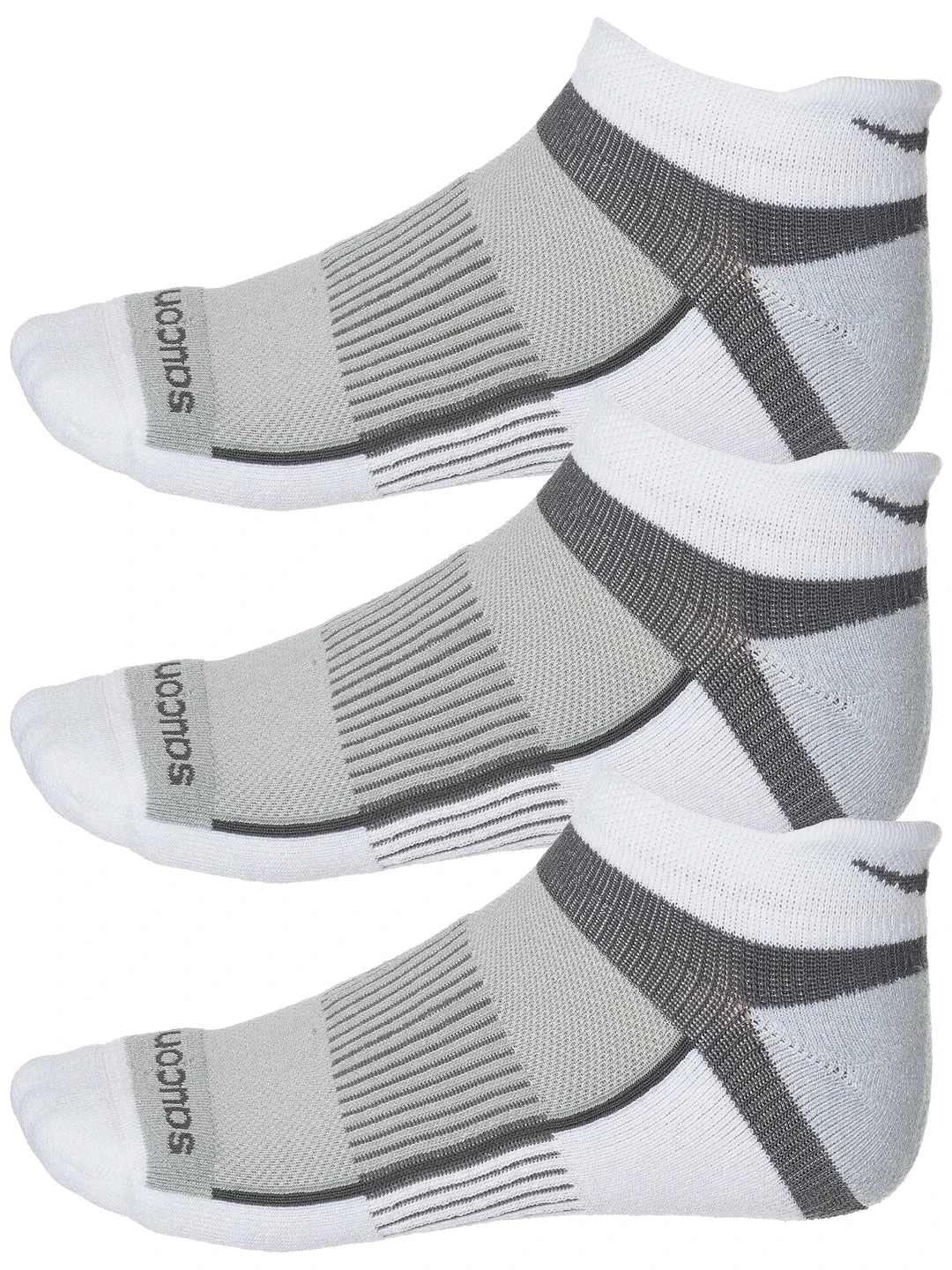Saucony Inferno Ultralight No Show Socks 3-Pack (100 - White) 3 Saucony Inferno Ultralight No Show Socks 3-Pack (100 - White)
